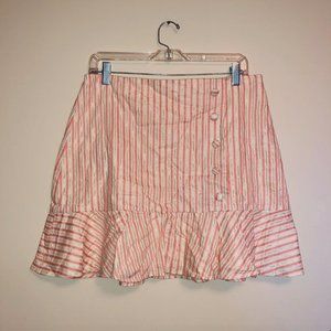 Lovers + Friends Pink & White Striped Mini Skirt